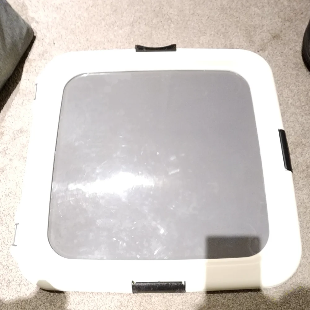 Square Cream and Black Pet Carrier